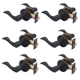 805-b-l-pa-6 Henyin 6-pack Wave Lever Door Lock Black Passage Version Left Hand No Key