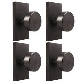 Hiemey 013895818377 Oil Rubbed Bronze Dummy Door Knobs 4 Pack Modern Rectangle Closet Handles