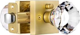 Hiemey 445026912983 Square Glass Crystal Interior Bedroom And Bathroom Privacy Gold Door Knobs With