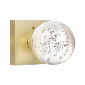Hiemey 653858022832 Glass Door Knobs Interior Crystal With Lock Privacy Gold Kn