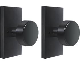 Hiemey 658359054078 Dummy Door Knob Interior Matte Black Knobs Modern Rectangle Heavy Duty