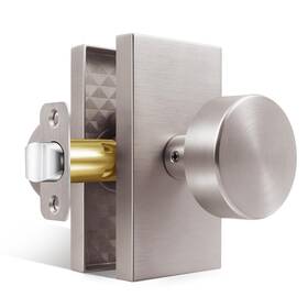 Hiemey 658359054160 Brushed Nickel Door Knobs - Modern Passage Handles For Hall And Closet