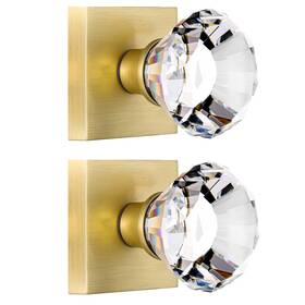 B08cvk8cz6 Hiemey 2 Pack Satin Brass Dummy Door Knob Set Clear Glass Crystal Inactive