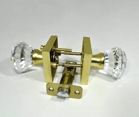 Bs-007 Hiemy Crystal Door Knobs Square Brushed Statin Gold Hardware Keyless Lock