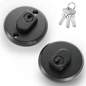 Hiencetec 081904488866 Double-sided Keyed Round Deadbolt Lock - Matte Black Exterior Door With