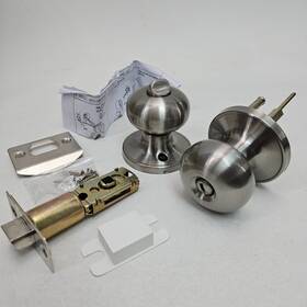 Dl608xxsnbk High Performance Heavy Duty Satin Nickel Ball Privacy Door Knob Keyless Interior Lock For Bathroom Lot Of 4