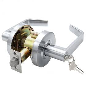 Hisafe 131637049248 70mm Latch Commercial Door Handle Heavy Duty Grade 2 Keyed Entry Lever Key