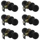 Hmdl607bkps6pack Pack Round Doorknobs Lock Handle Lockset Keyless Passage 715776243789