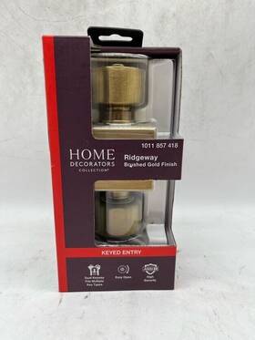 Home Decorators Collection 050134011205 Ridgeway Brushed Gold Keyed Entry Door Knob