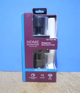 1011857482 Home Decorators Collection 050134011250 Ridgeway Bed/bath Privacy Door Knob Matte Black With Square Rose