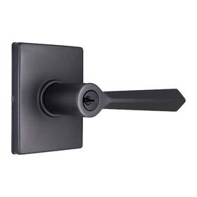Home Decorators Collection 050134011755 Wilshire Gun Metal Keyed Entry Door Lever Featuring Dual Keyway W Rectangle Rose