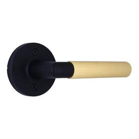 Home Decorators Collection 050134011762 Downing Matte Black/brushed Gold Dummy Ribbed Door