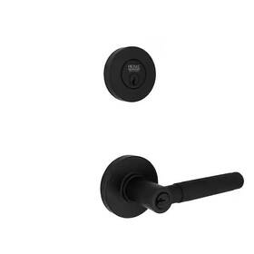 1011857496 Home Decorators Collection Primrose Single Cylinder Deadbolt And Keyed Entry Door Lever Combo Pack Matte Blk