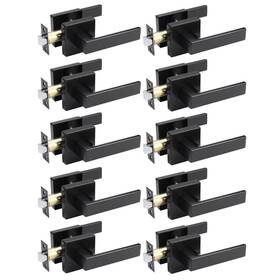 Hl-dl01-10piece-bkps Home Improvement Direct 715624236970 10 Pack Passage Door Lever Without Locking Reversible No Lock Handle Fo