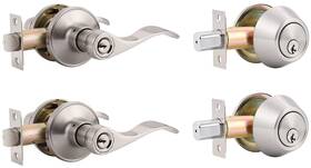 Home Improvement Direct 715668043886 2 Pack Keyed Entry Door Lock Set Alike Single Cylinder Deadbolt With W