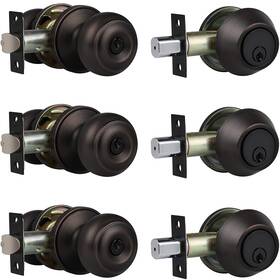 Home Improvement Direct 715668506305 3 Pack Entry Door Knob And Deadbolt Set Keyed Alike Oil Rubbed Bronze Exteri