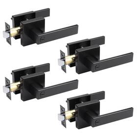 Home Improvement Direct 715668511675 4 Pack Matte Black Door Handles Privacy Lever K