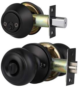 Home Improvement Direct 715668777583 6 Pack Solid Steel Keyed Entry Door Knobs And Double Cylinder Deadbolt Lock C