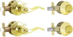 Hl-12061et-101pb-2p-combo Home Improvement Direct 2 Pack Keyed Entry Door Lock Set Alike Single Cyl