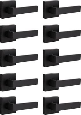 Hl-dl01-10pcs-bkdm  Home Improvement Direct Jet Black Dummy Door Levers Interior Handles Heavy Duty 10 Pack