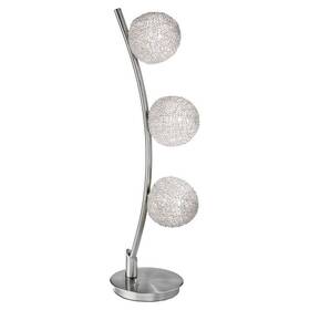 H11302 Homelegance Three Floating Sparkling Aluminum Orbs Curved Metal Satin Nickel