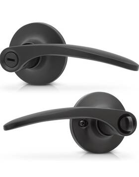 8108710 Honeywell Interior Door Knob Victoria Lever Locking Matte Black Bed/bath