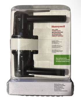 Honeywell 814113015994 - Black Hall/closet Lever Circle Plated Straight Handle