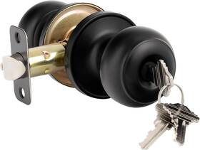 Hosom 313031435421 Keyed Entry Door Knob With Lock And Key Matte Black For Front Interior Doo