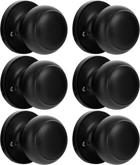 Hosom 445028725734 Dummy Door Knob 6 Pack Matte Black Interior/exterior Knobs For Closet