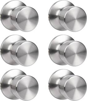 Hosom 445044535515 6 Pack Dummy Door Knob Keyless Closet Knobs Satin Nickel Single Side