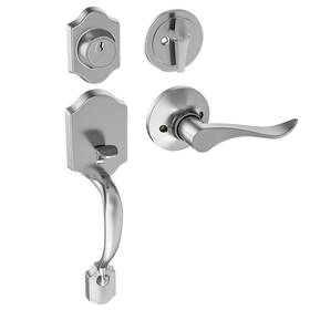 Hosom 750888895440 Front Door Handle Set Exterior Lock With Deadbolt Single Cylinder