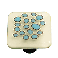 Hot Knobs Hk6008-kb Reactive Clear White Square Glass Cabinet Knob Black Post