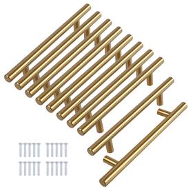 Hottche 791543190531 10 Pack 8 Inch Brushed Brass Cabinet Cupboard Drawer Door Handle Pull Stainless S