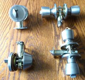 House Guard Hardware 611906125393 2 Sets Of Satin Nickel Oval Egg Knob Deadbolt Combo Door Lock Key Lever Keyed