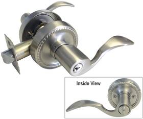 6300dc-et-rh House Guard Hardware Entrance Satin Nickel Lever Handle Door Lock Entry Keyed Right Handed