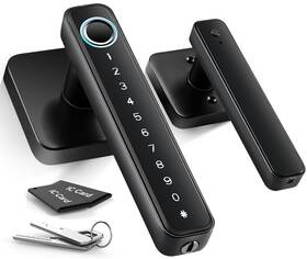 B0clxw6cz1 Hutehoute 4-in-1 Smart Fingerprint Door Knob Lock - Key Card Code Biometric Entry