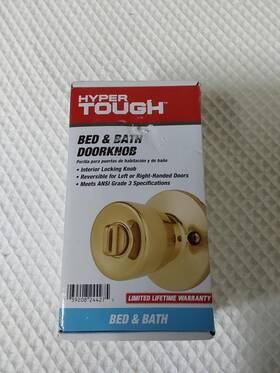 Ht3130105 Hyper Tough Door Knob Bed And Bath Polished Brass
