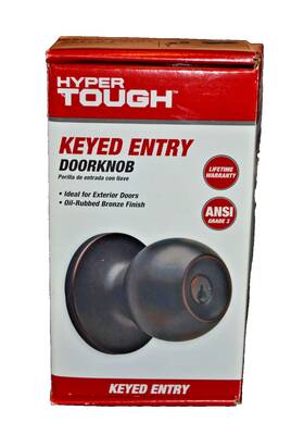 Hyper Tough 039208224963 Keyed Entry Doorknob Oil Rubbed Bronze Finish Exterior/interior New