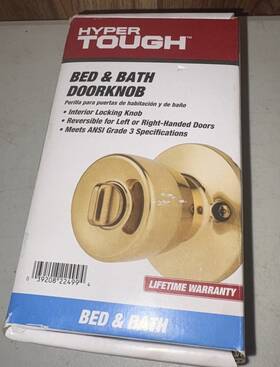 Hyper Tough 039208224994 Bed Bath Privacy Doorknob Gold Interior Locking