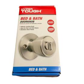 Hyper Tough 039208225007 Bed And Bath Interior Locking Doorknob Stainless Steel Finish