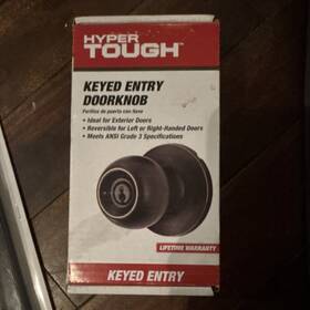 1754002 Hyper Tough Keyed Entry Doorknob Oil-rubbed Bronze Metal Ht Keorb Ball1754002