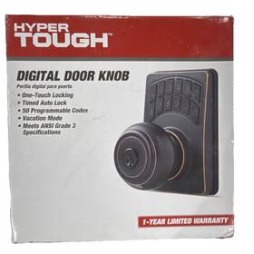 4803752008 Hyper Tough Digital Door Knob Black Bronze Keypad Entry 50 Codes Locking
