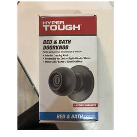 579102 Hyper Tough Matte Black Door Knob Interior Locking Reversible For Bed And Bath