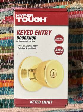 Ht3101-105 Hyper Tough Keyed Entry Doorknob Polished Brass Finish