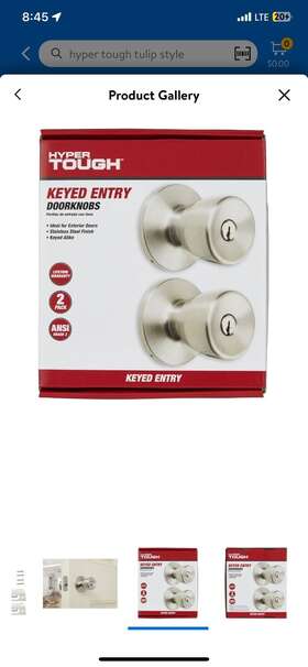Ht3137-130 Hyper Tough Keyed Entry Tulip Doorknob Stainless Steel Twin Pack