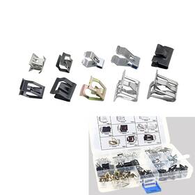 Icy34od Icyfond 100pcs Auto Car U-clips 10 Sizes Metal Trim Panel Spring Clip U-clip B