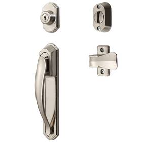 Ideal Security 056947000764 Door Handle With Keyed Deadbolt For Storm And Screen Doors Satin Nickel 4-p