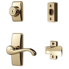 4-pie Ideal Security 056947001365 Door Lever With Deadbolt Lock For Storm And Screen Doors Bright Brass