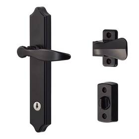 Ideal Security 056947002591 Door Lever With Deadbolt Lock For Out-swinging Doors Black 4-piece Set