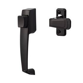 Ideal Security 056947300246 Door Handle With Inside Latch For Storm And Screen Doors Black 2-piece Set